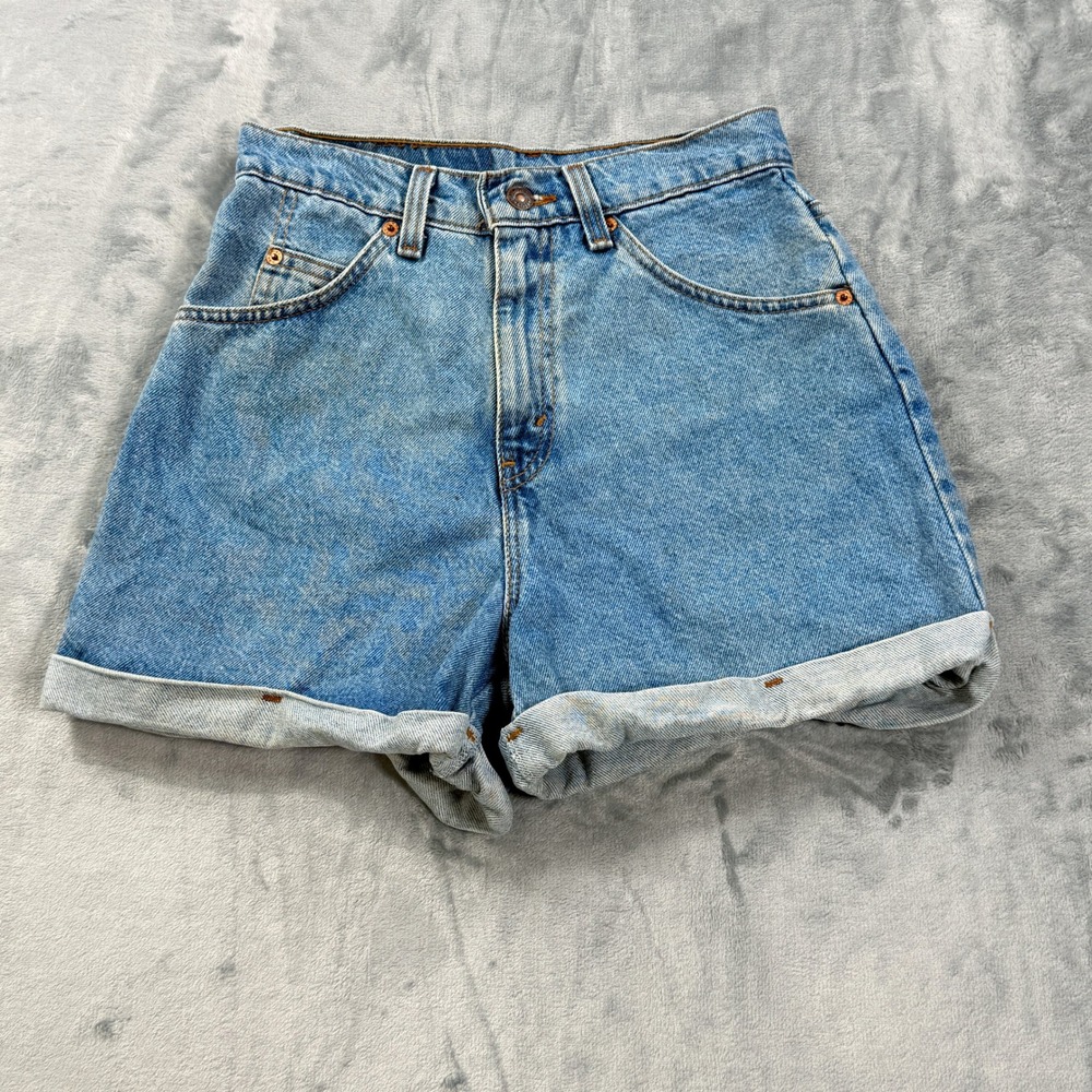 Vintage Levis 510 Womens High Waist Denim Shorts Made in USA Blue Size 5 Waist26